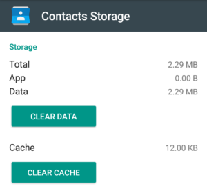 Android Contacts Storage: clear data